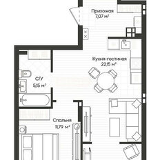 Квартира 50,4 м², 1-комнатная - изображение 3