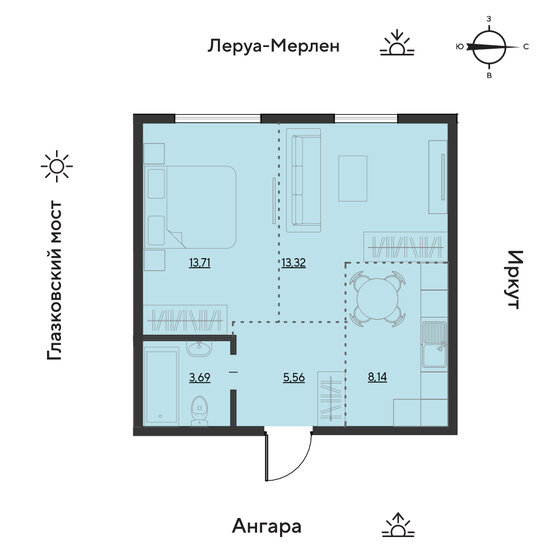 44,9 м², 2-комнатная квартира 5 860 755 ₽ - изображение 1