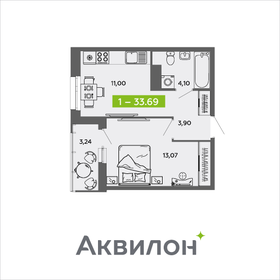 Квартира 33,7 м², 1-комнатная - изображение 1