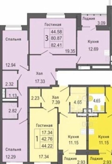 82,5 м², 3-комнатная квартира 11 550 000 ₽ - изображение 1
