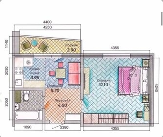 43 м², 1-комнатная квартира 6 200 000 ₽ - изображение 31