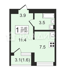 Квартира 27,9 м², студия - изображение 1