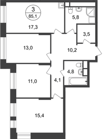 83 м², 3-комнатная квартира 20 900 000 ₽ - изображение 76