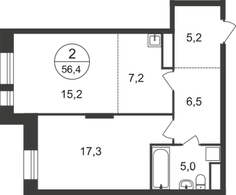 54,5 м², 2-комнатная квартира 12 702 574 ₽ - изображение 6