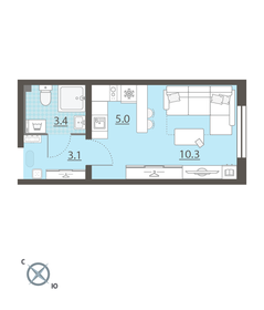 19,3 м², квартира-студия 2 571 686 ₽ - изображение 21