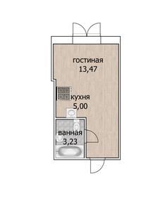 Квартира 21,7 м², студия - изображение 1