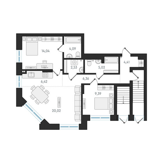 77,7 м², 2-комнатная квартира 17 450 000 ₽ - изображение 1