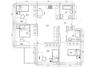 Квартира 87,3 м², студия - изображение 1