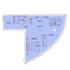 Квартира 72,1 м², 2-комнатная - изображение 3