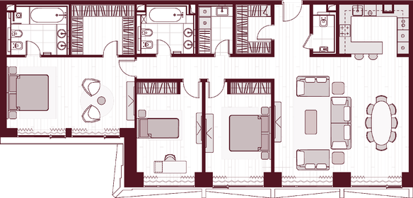 Квартира 152,4 м², 4-комнатная - изображение 1