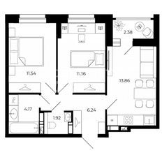 Квартира 50 м², 2-комнатная - изображение 2
