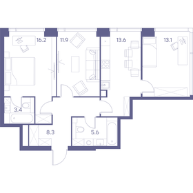 Квартира 72,1 м², 3-комнатная - изображение 1