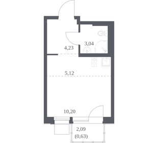 Квартира 23,2 м², студия - изображение 1