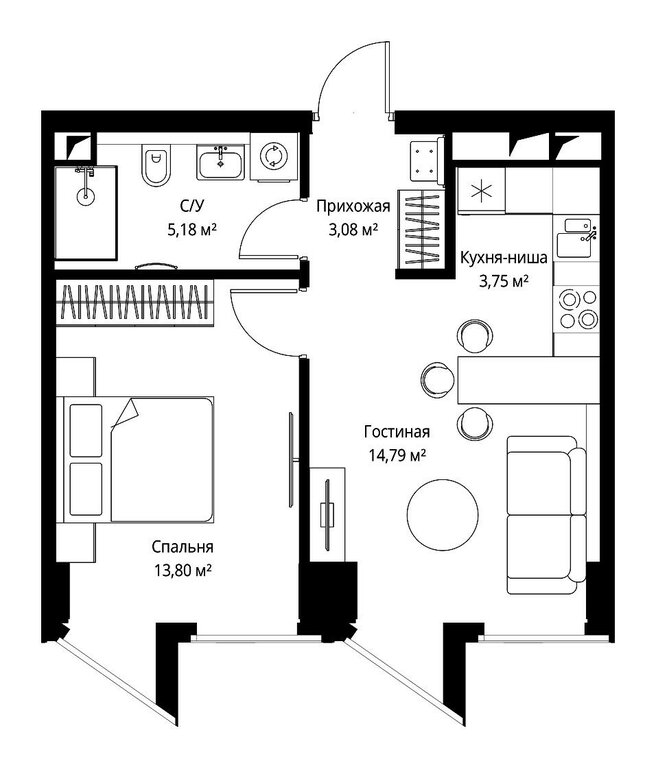 Варианты планировок ЖК «Феймос» - планировка 3