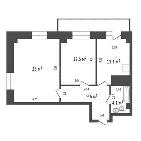 Квартира 62,4 м², 2-комнатная - изображение 1