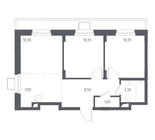 Квартира 54,3 м², 2-комнатная - изображение 1