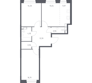 Квартира 72,3 м², 2-комнатная - изображение 1