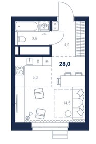 Квартира 28 м², студия - изображение 1