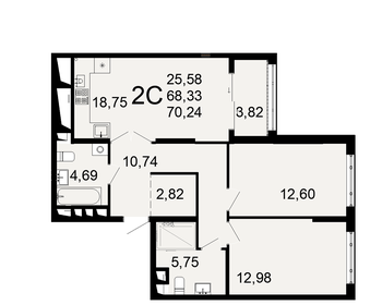 Квартира 70,2 м², 2-комнатная - изображение 1