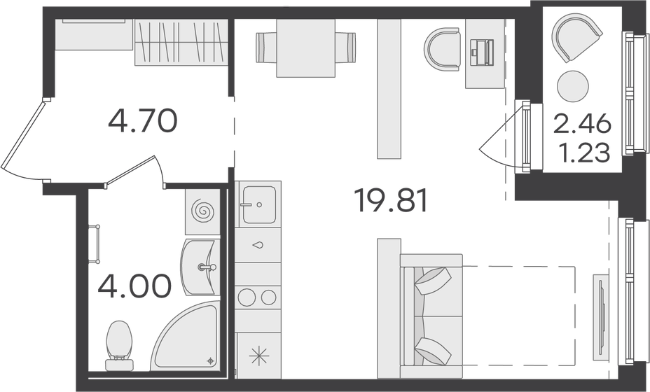 29,7 м², квартира-студия 7 670 587 ₽ - изображение 44