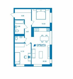 Квартира 58,3 м², 2-комнатная - изображение 1
