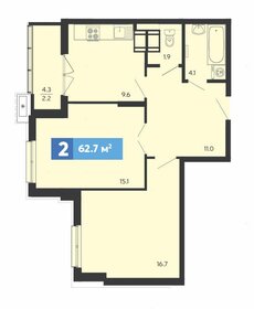 63,9 м², 2-комнатная квартира 7 340 000 ₽ - изображение 16