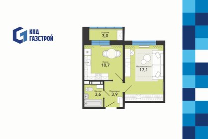 Квартира 38,3 м², 1-комнатная - изображение 1