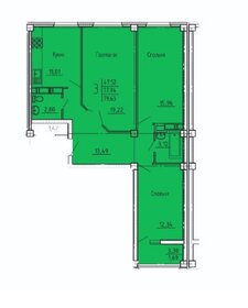 Квартира 76,3 м², 3-комнатная - изображение 3