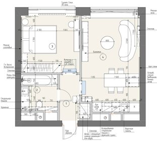 Квартира 43 м², 2-комнатные - изображение 1