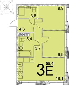Квартира 55,4 м², 2-комнатная - изображение 1