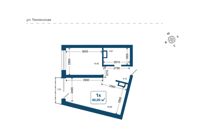 Квартира 40 м², 1-комнатная - изображение 2