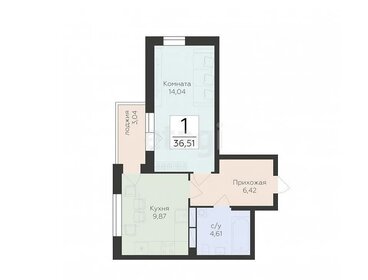 Квартира 36,5 м², 1-комнатная - изображение 1