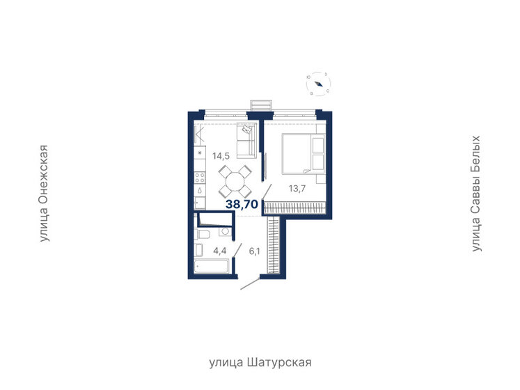 38,7 м², 1-комнатная квартира 8 536 756 ₽ - изображение 44