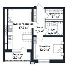 Квартира 43,9 м², 1-комнатная - изображение 2