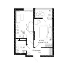 Квартира 36,7 м², 1-комнатная - изображение 2