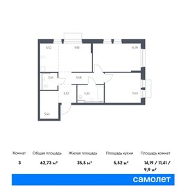 62,7 м², 2-комнатная квартира 11 899 755 ₽ - изображение 22