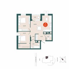Квартира 65,4 м², 2-комнатная - изображение 3