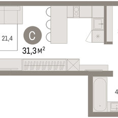 Квартира 31,3 м², студия - изображение 3