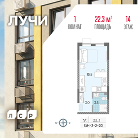 Квартира 22,3 м², студия - изображение 1