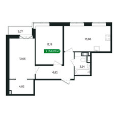 Квартира 53,1 м², 2-комнатная - изображение 2