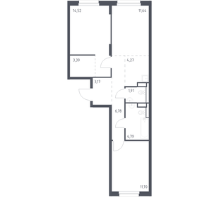Квартира 62,2 м², 2-комнатная - изображение 1