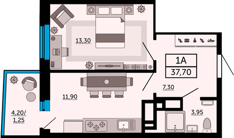 22,2 м², 1-комнатная квартира 2 800 000 ₽ - изображение 45
