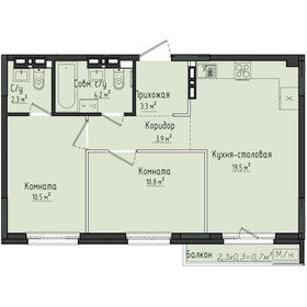 55,3 м², 2-комнатная квартира 4 597 000 ₽ - изображение 19