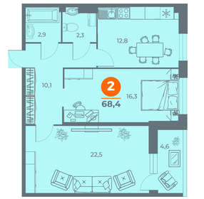 52 м², 2-комнатная квартира 8 000 000 ₽ - изображение 76