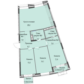 Квартира 88,1 м², 3-комнатная - изображение 1