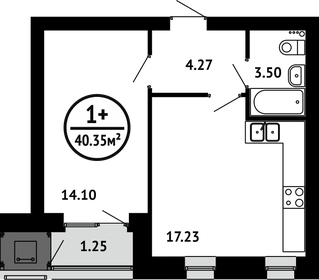 40,2 м², 1-комнатная квартира 5 708 400 ₽ - изображение 30