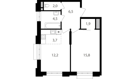 Квартира 46,6 м², 2-комнатная - изображение 1