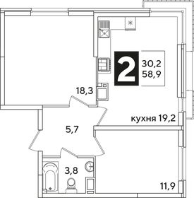 60,4 м², 2-комнатная квартира 10 346 520 ₽ - изображение 32