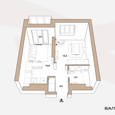 Квартира 35,5 м², 1-комнатная - изображение 4