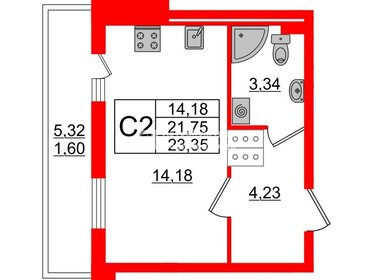 24 м², квартира-студия 5 100 000 ₽ - изображение 77